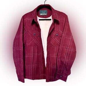 JACHS NY Burgundy Flannel Shirt Jacket Sherpa Lined | Men’s Medium | Warm